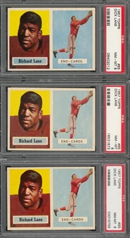 1957 Topps Football #85 Dick Lane Rookie Card PSA NM-MT 8 Trio (3)